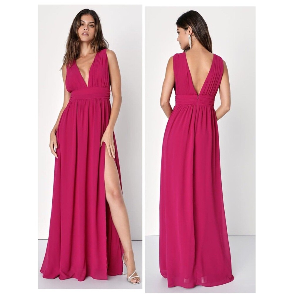Lulus Heavenly Hues Magenta Maxi Dress Size XS Bridesmaid Wedding Guest Formal
